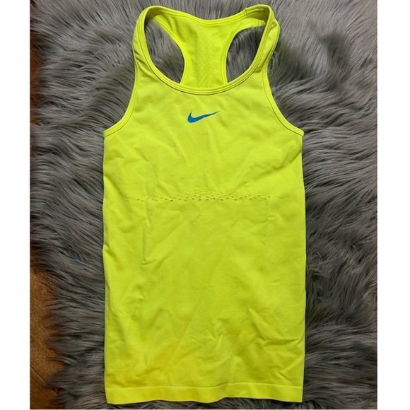 Nike Pro Dri-Fit Training Tank Top Neon Yellow Volt Size Small - Picture 1 of 4